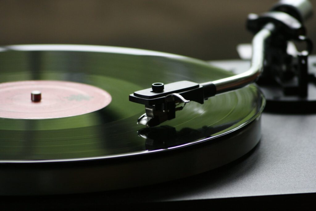 vinyl record playing